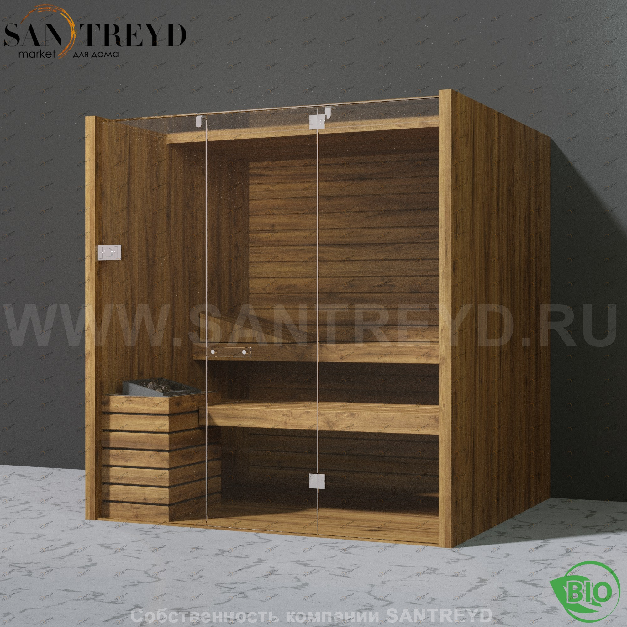 Effegibi SKY 80 BI55210013 Био-сауна. Мощность: 9 кВт макс. Размеры: длина 200 см, ширина 180 см. Отделка: осина термообработанная.