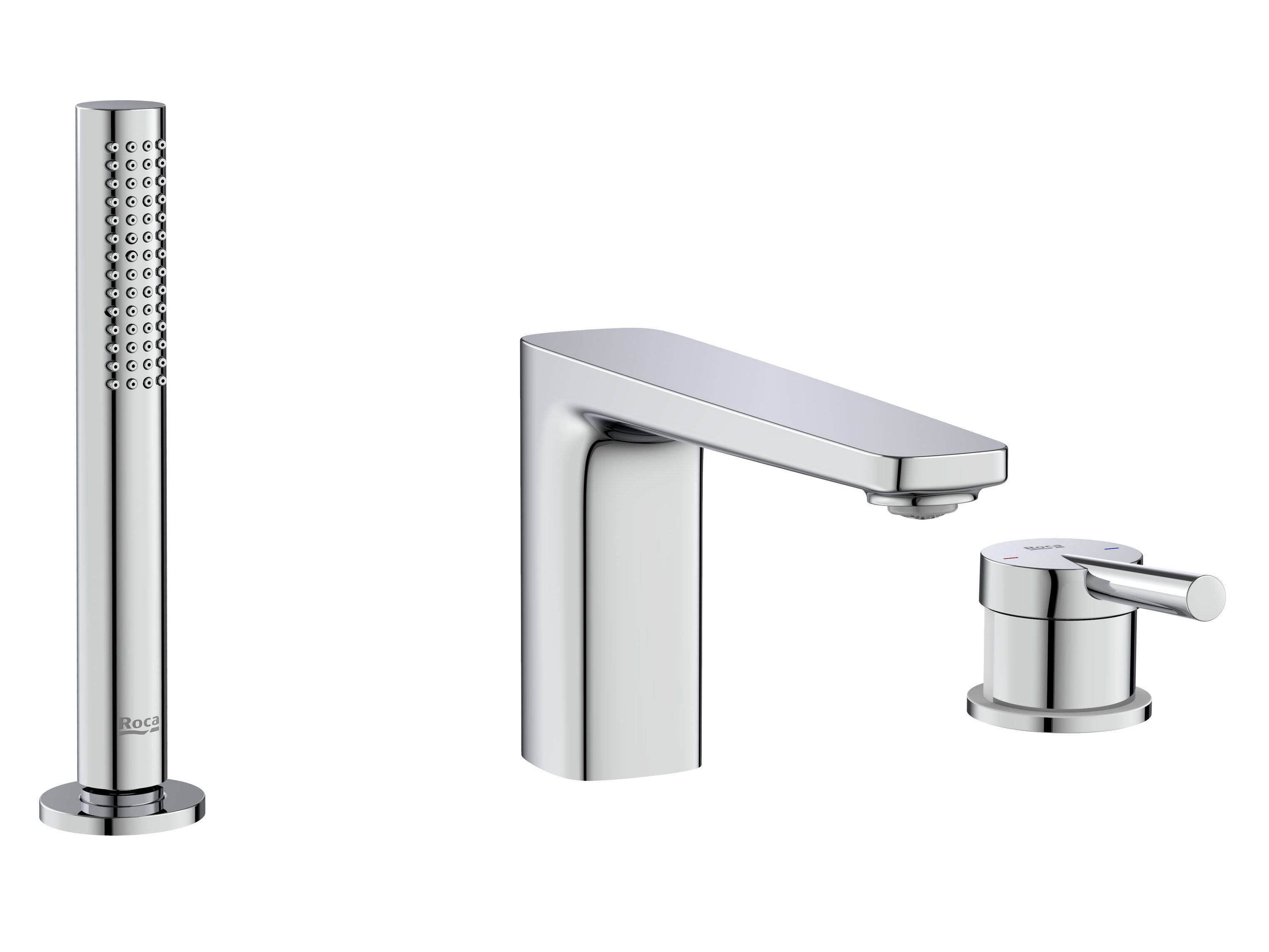 Смеситель для ванны с 3 отверстиями из латуни с ручным душем Roca Pals ARCH-00019711 - Вид №1