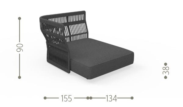 Секционный садовый диван из ткани и веревки Talenti ARCH-00118279 - Вид №20