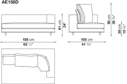 Тканевый диван с полуостровом Maxalto ARBITER ARCH-00062806 - Вид №6