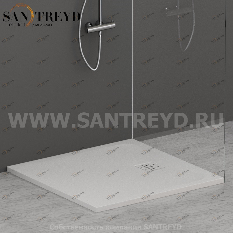 DP08080501 Душевой поддон 80x80 см цвет Белый бархат Globo DOCCIAPIETRA Италия Ceramica Globo