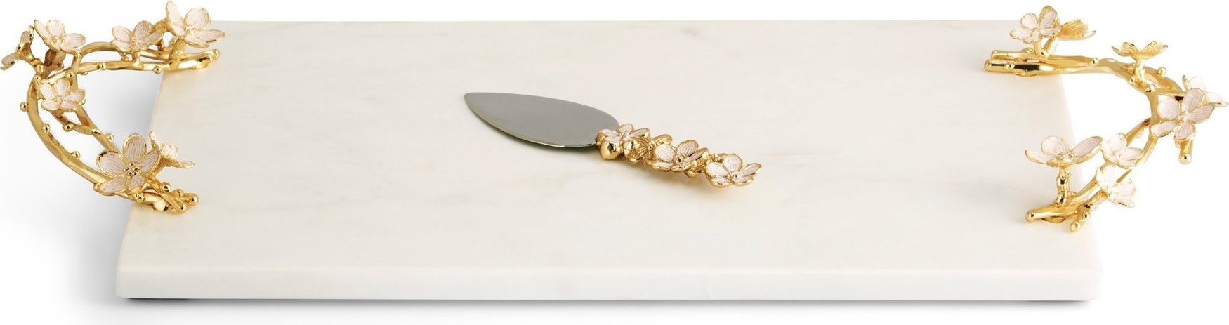 10650271 Michael Aram Доска для сыра с ножом Michael Aram Цветущая вишня 49см, мрамор Мрамор 