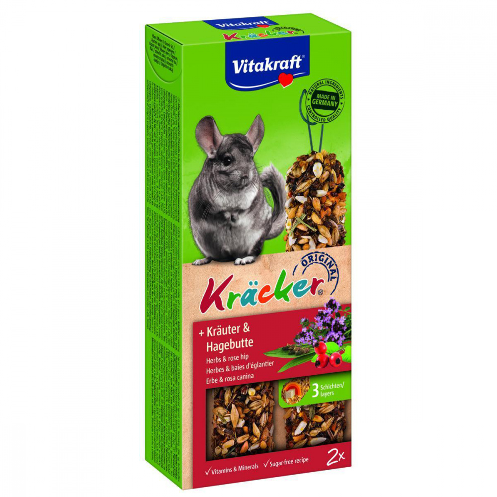 Т0043085 Лакомство для грызунов Крекеры для шиншилл с травами (2шт.уп) VITAKRAFT 