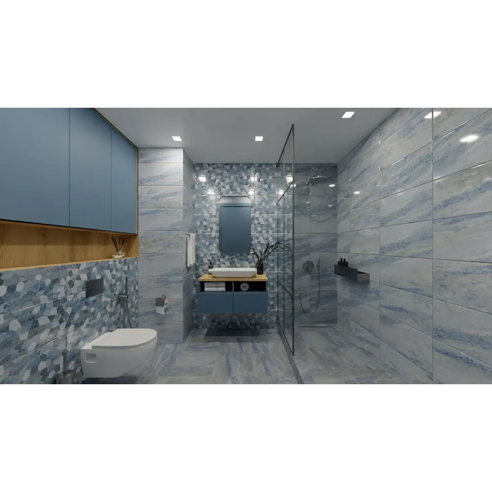 Плитка настенная Perla Dark 30x60 см 1.62 м² цвет темно-голубой Santreyd STLM-2055635 - Вид №3