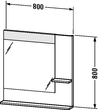 VE732102222 Vero Зеркало с полочками сбоку и внизу Белый глянцевый декор Duravit - Вид №1