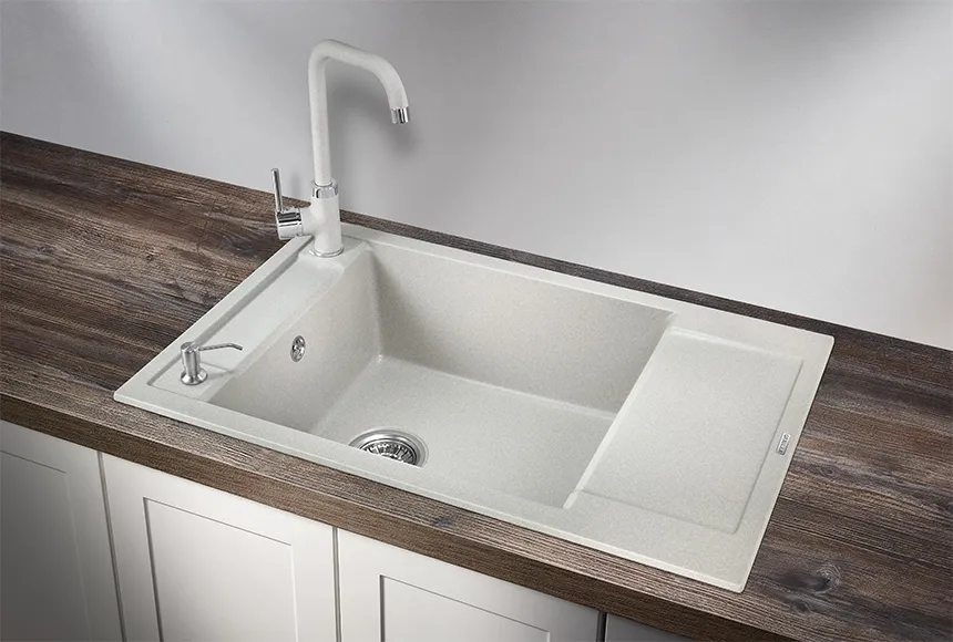 7806, БАЗАЛЬТ, кухонная мойка, кварц GRANULA 7806-ST182