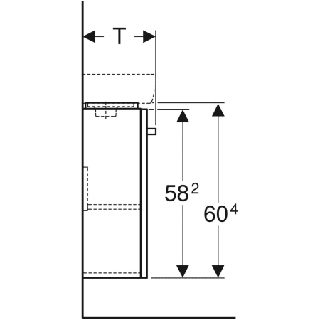 862041000 Шкафчик для раковины Geberit Renova Compact, с одной дверью, с укороченным вылетом Geberit  - Вид №4