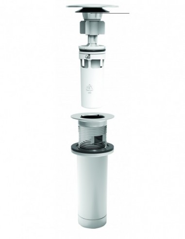 128100 000 00  Универсальный слив с фонарём и вертикальным сифоном, двустворчатый клапан Д. 65 мм, хромированная латунь Valentin Хром  - Вид №2