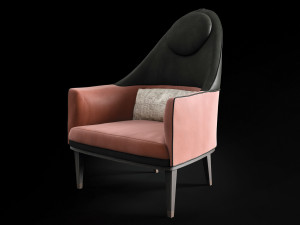 Кресло из нубука с подголовником