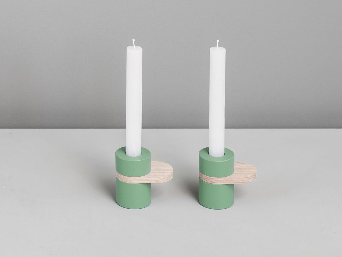 Стальной подсвечник с порошковым покрытием +kouple HEAVY CREAM ARCH-00065052