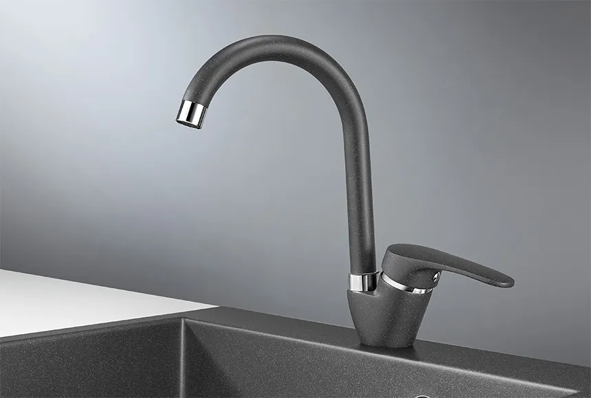 1024, ГРАФИТ (ЧЁРНО-СЕРЫЙ), СМЕСИТЕЛЬ КУХОННЫЙ GRANULA 1024-ST60