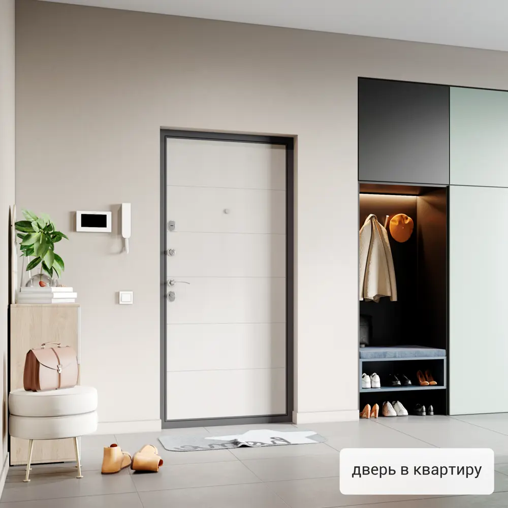 Дверь входная металлическая Берн 2 960 мм левая цвет белое дерево TOREX STLM-2044846 - Вид №15