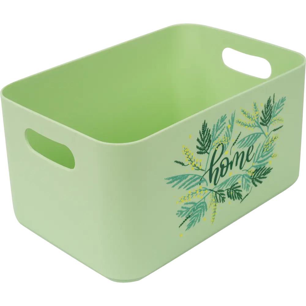 Корзина Home цвет 15.79x12.12x11.5 см пластик зеленый Santreyd STLM-2174047 - Вид №1