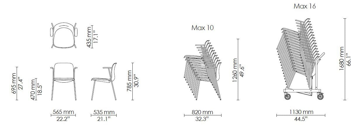 Мягкий стул с подлокотниками Howe SixE ARCH-00052917 - Вид №4