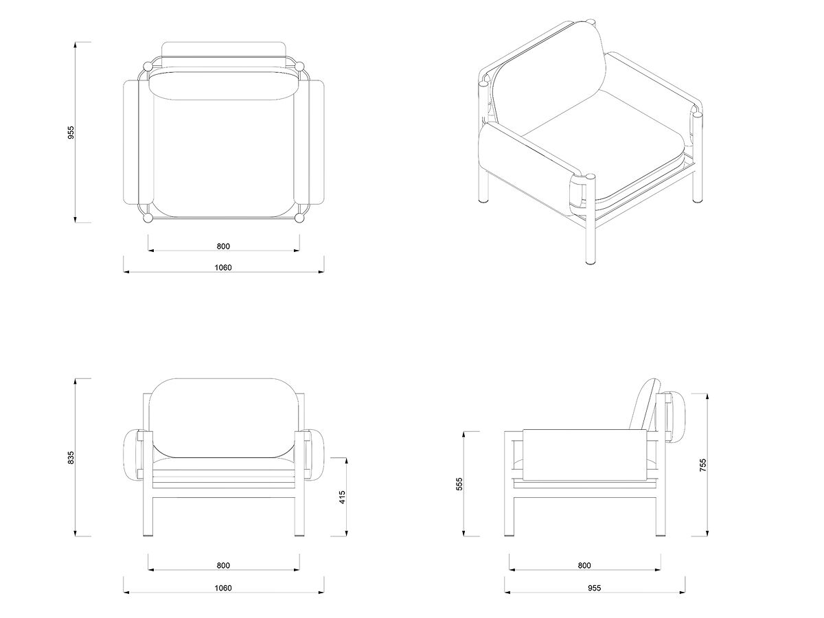Алюминиевый садовый стул с подлокотниками Joyf Tropic ARCH-00131769 - Вид №12