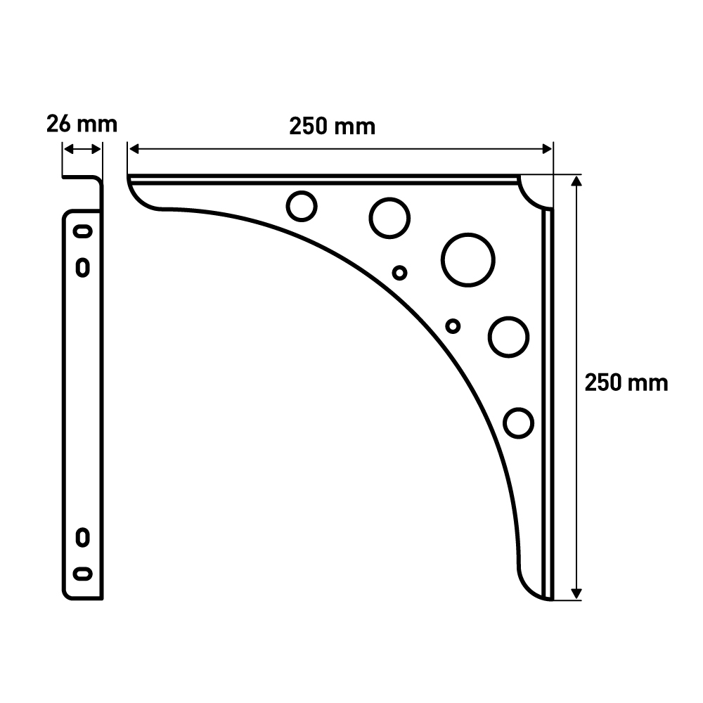 Кронштейн Mун , 250x250x26 мм, белый LJPS0112 Public Steel Россия  - Вид №5