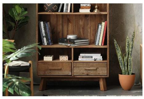 Arrediorg.it® Самонесущий открытый книжный шкаф из массива дерева с ящиками Woodside Ah622 bookcase  - Вид №3