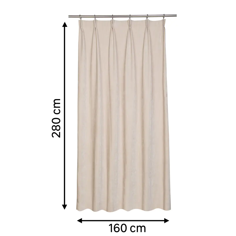 Штора на ленте Inspire Moriri 160x280 см цвет кремовый 83562058 STLM-2139676  - Вид №2