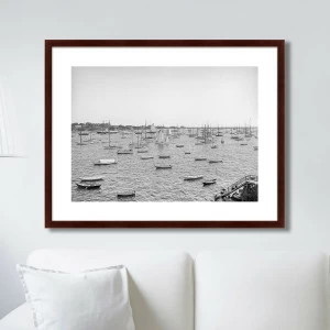 Картина черно-белая 80х100 см Marblehead Mariners, 1906г. КАРТИНЫ В КВАРТИРУ  00-3894704 Белый;черный