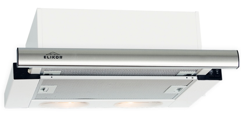 1040563 Вытяжка телескопическая ELIKOR Интегра 60П-400-В2Л белый/серебристый STDN-0109606 - Вид №4