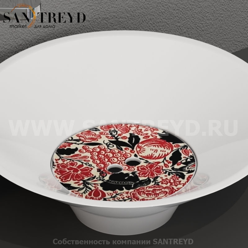 486073 Накладка на слив из керамики декор цвет Лед Kerasan Deco Италия