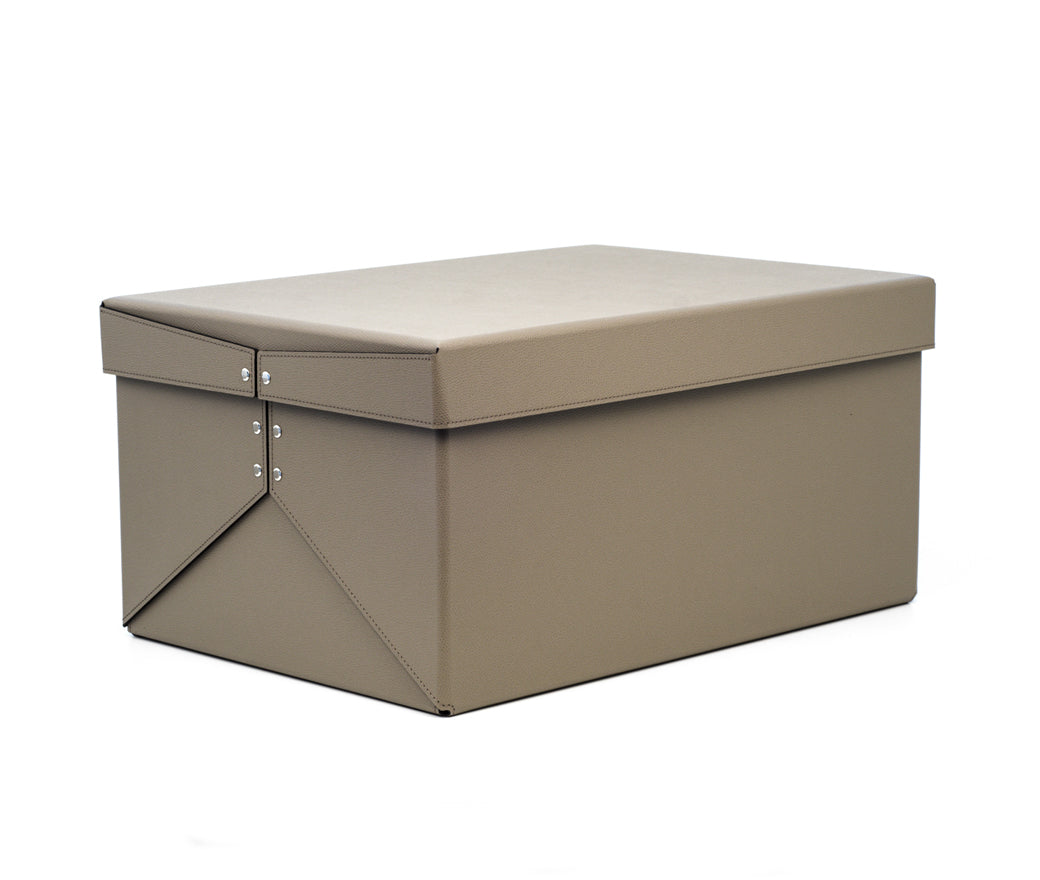 Шкатулка-купе оригами - 38X26XH14,5 см / регенерированная зернистая кожа_светло-серый Pinetti 00.1162.083.083 - Вид №1