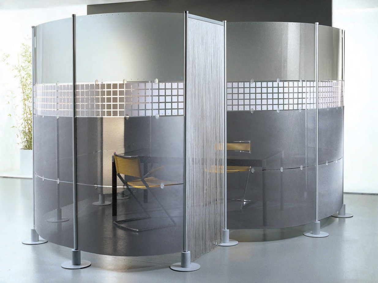Отдельно стоящая офисная перегородка из алюминия и ПВХ Slalom СИСТЕМА ПЕРЕГОРОДОК ARCH-00037362 - Вид №3
