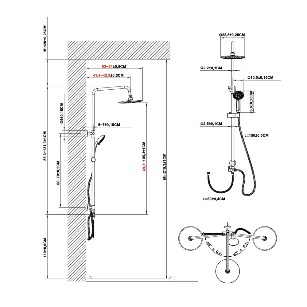 Душевая система KONSENSA Силла 821370CP 2 режима цвет хром STLM-2015472 - Вид №3