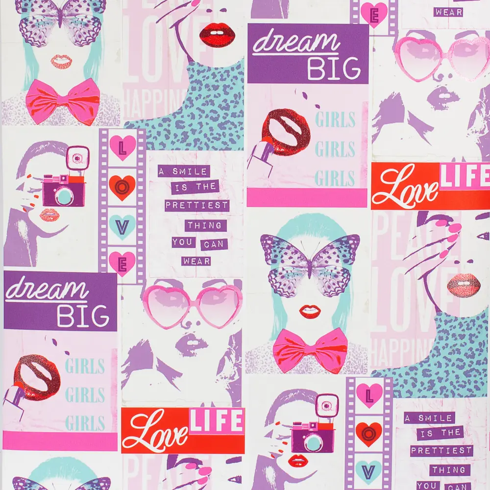 Обои бумажные для детской Girls 0.53х10 м цвет розовый Ra 209600 Rasch Kids & Teens STLM-2029559 - Вид №1