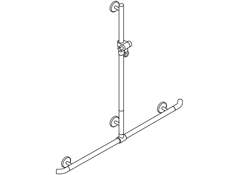 950.35.43054 Поручень для душа с выдвижным держателем для душа теплое прикосновение HEWI Greifen  - Вид №2
