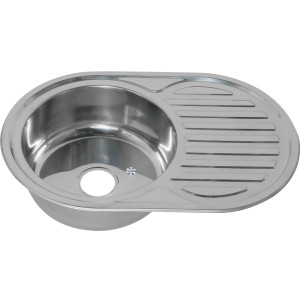 Мойка 7750 U N 0,6/160 врезная овальная с сифоном (122N*15)