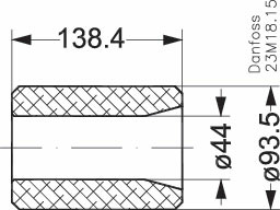 Danfoss Сменные сердечники-вставки для разборных фильтров DCR Eliminator 48-DM Вставка фильтра - сердечник 023U1392  - Вид №3