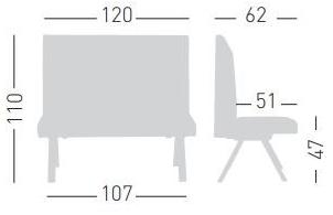 GABER Скамейка из ткани с высокой спинкой sun-id-1473097 - Вид №8