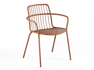 Стул из оцинкованной стали с подлокотниками