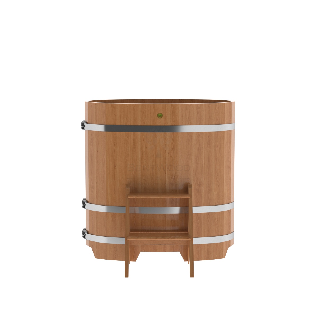 1250 Купель овальная из дуба 0,59х1,06х1,1 натуральная Alyarus  - Вид №3