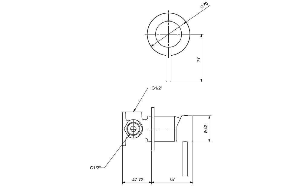 Однорычажный встраиваемый смеситель для душа Gaia Mobili Complements ARCH-00094558 - Вид №2