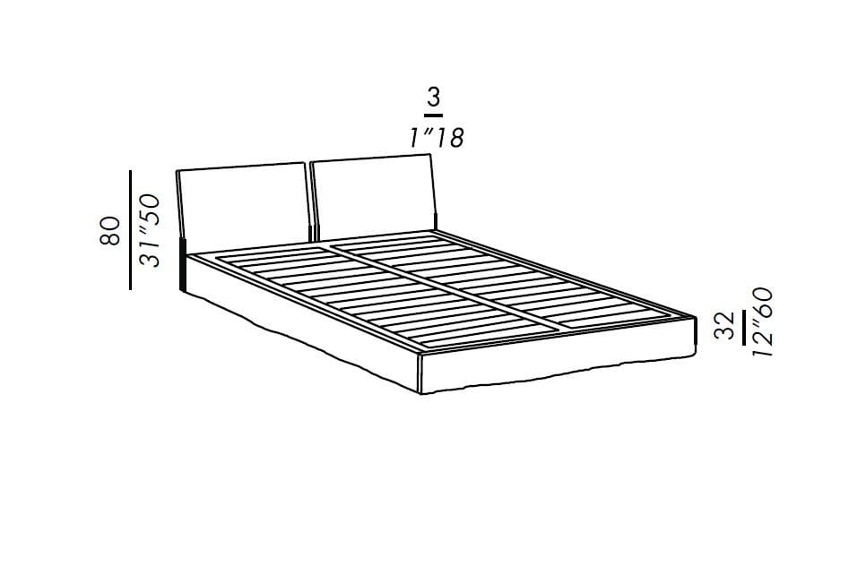 Съемная двуспальная кровать из ткани Meridiani ARCH-00126711 - Вид №4