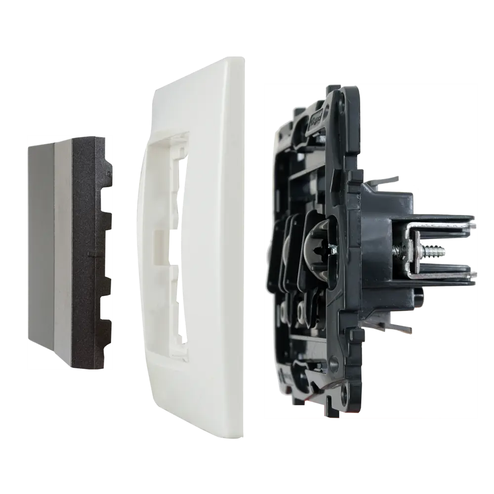 Выключатель встраиваемый 2 клавиши Legrand Structura 10А 250В безвинтовые зажимы магнезиум STLM-2131844 - Вид №5