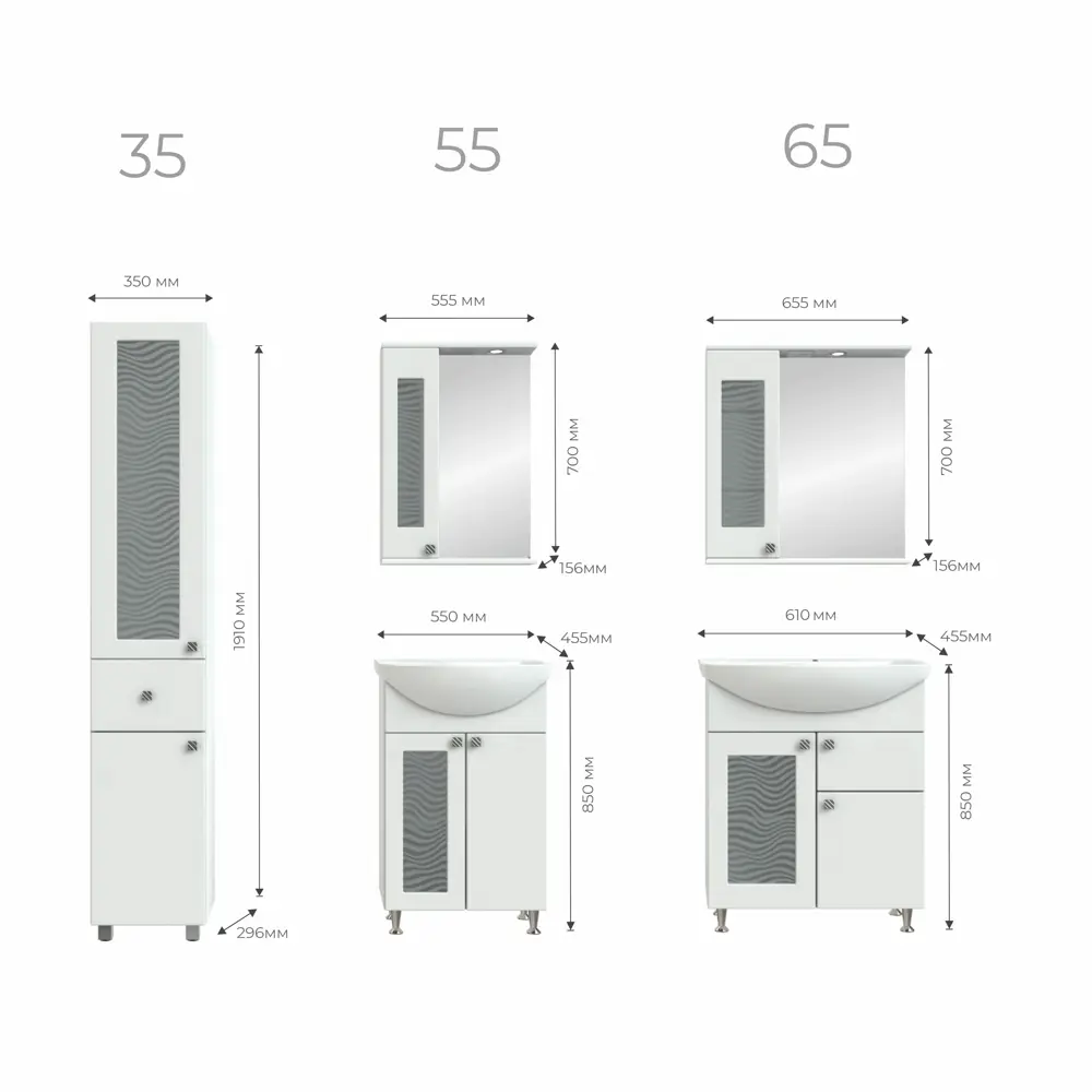 Шкаф зеркальный подвесной «Мальта» 55x70 см цвет белый VIGO STLM-2149064 - Вид №4