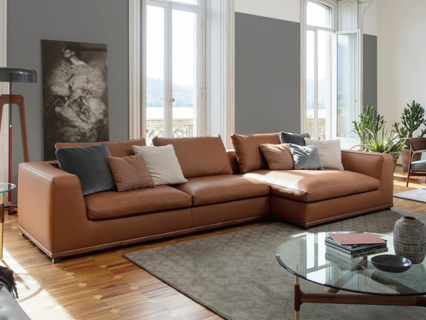 Кожаный диван с полуостровом Porada Soul ARCH-00090489