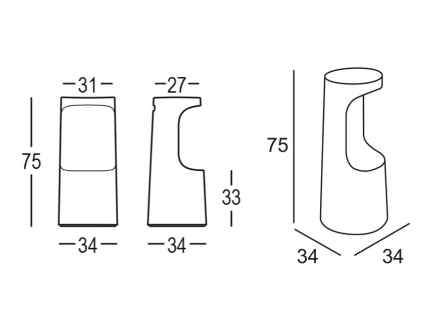 Табурет из полиэтилена PLUST Fura ARCH-00011481 - Вид №3