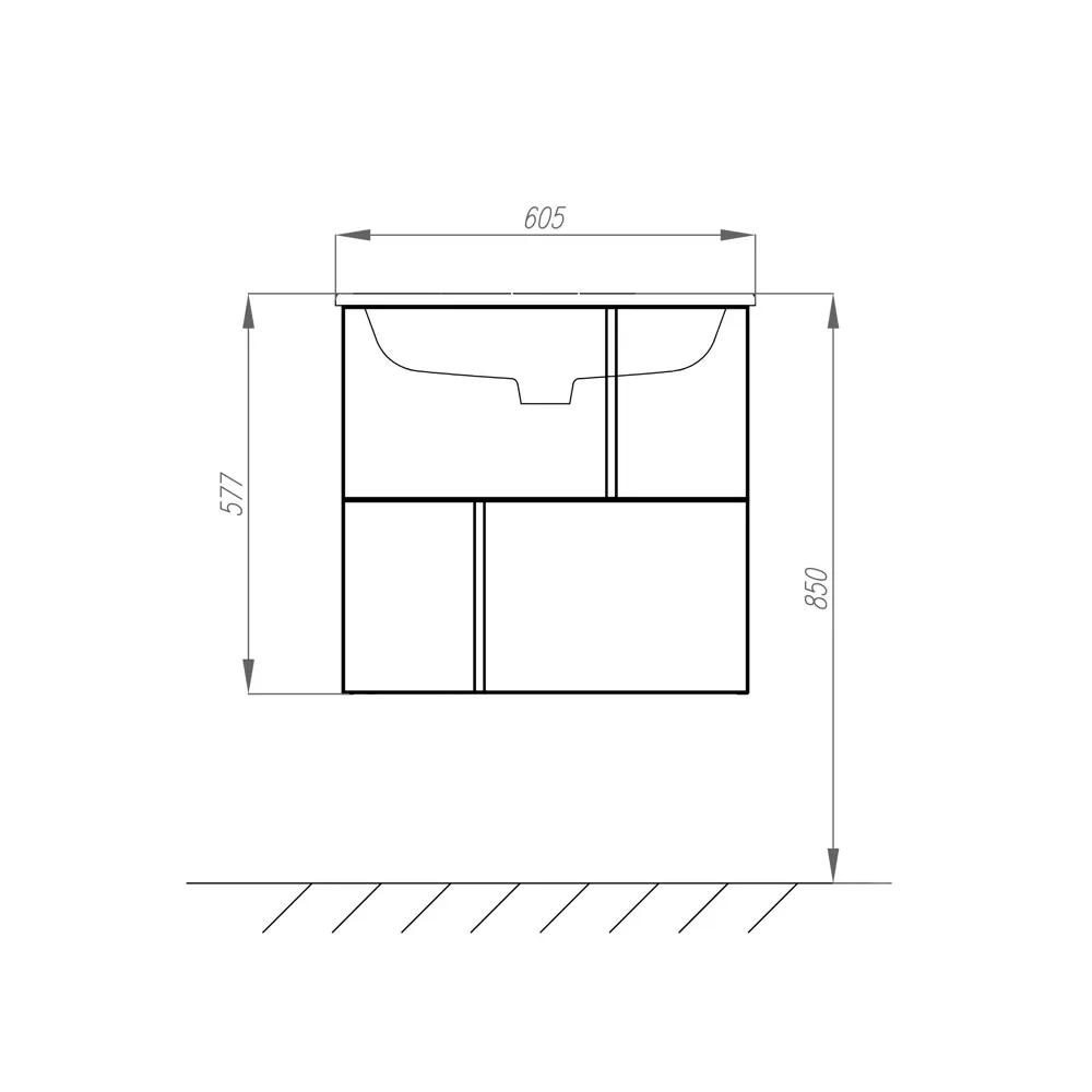 Тумба под раковину подвесная Roca Pilar 60 см цвет синий STLM-2120146 - Вид №11