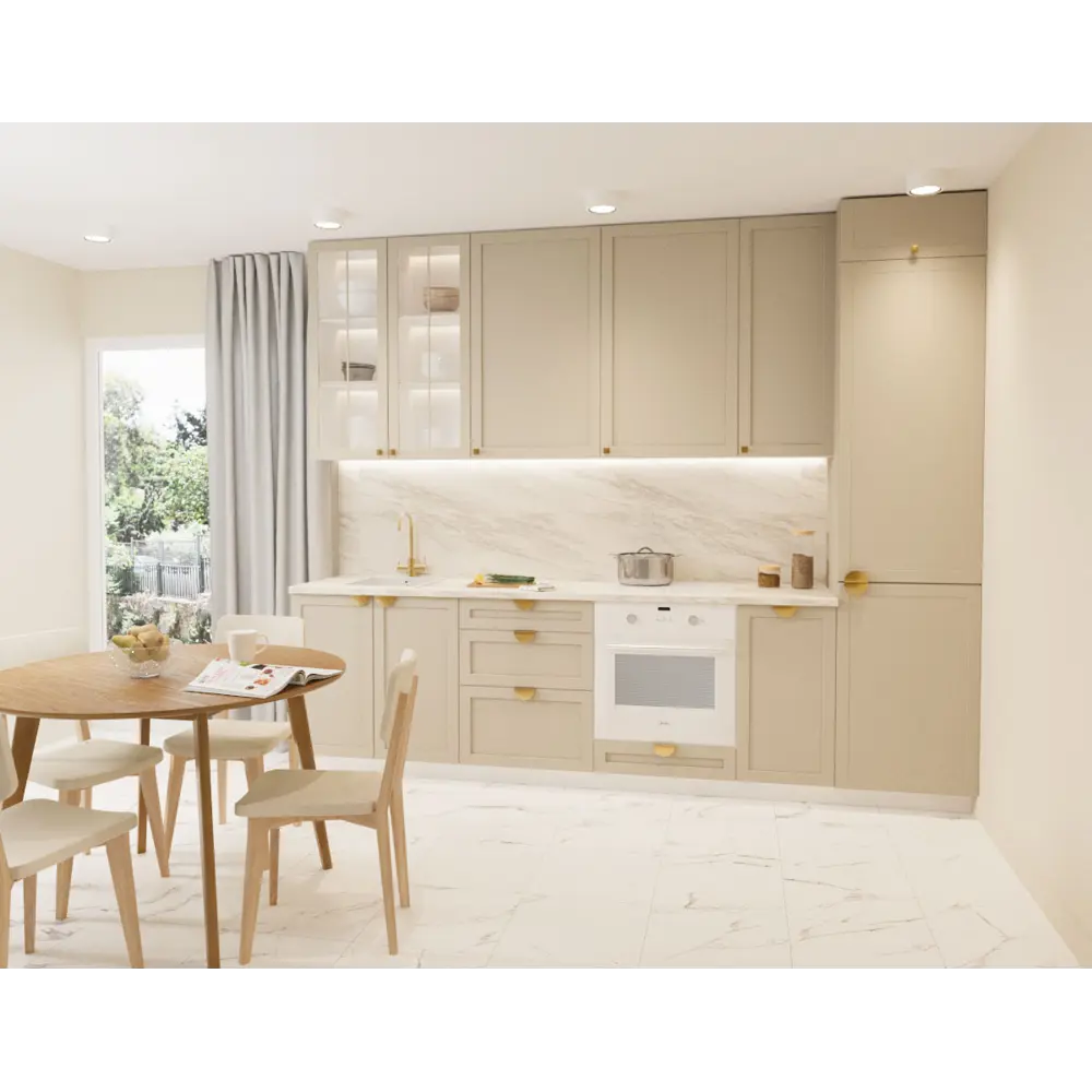 Карниз для кухонного шкафа Ньюпорт Delinia ID 220x7 см МДФ цвет бежевый Ньюпорт Бежевый STLM-2029801 - Вид №2