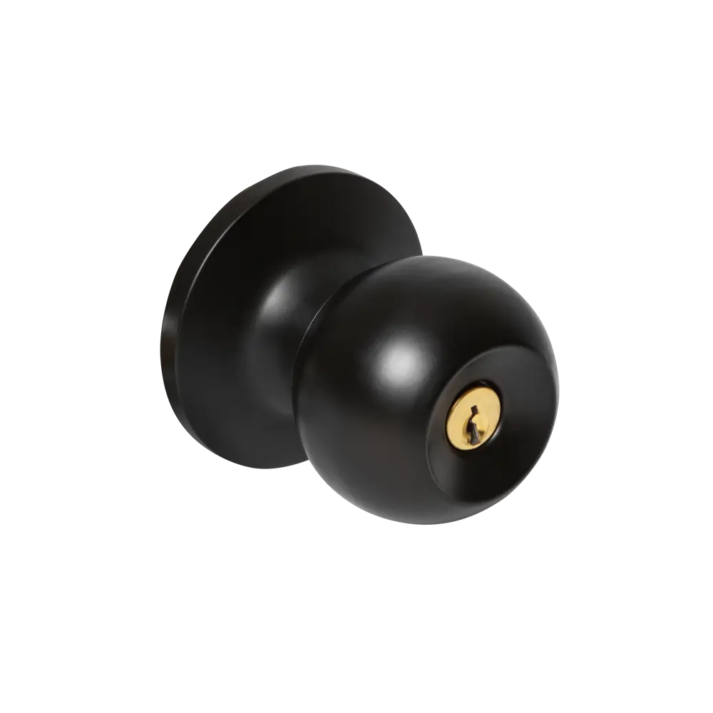 Ручка-кноб Фабрика замков 6073 с ключом-фиксатором, черная 89347010 STLM-1343698