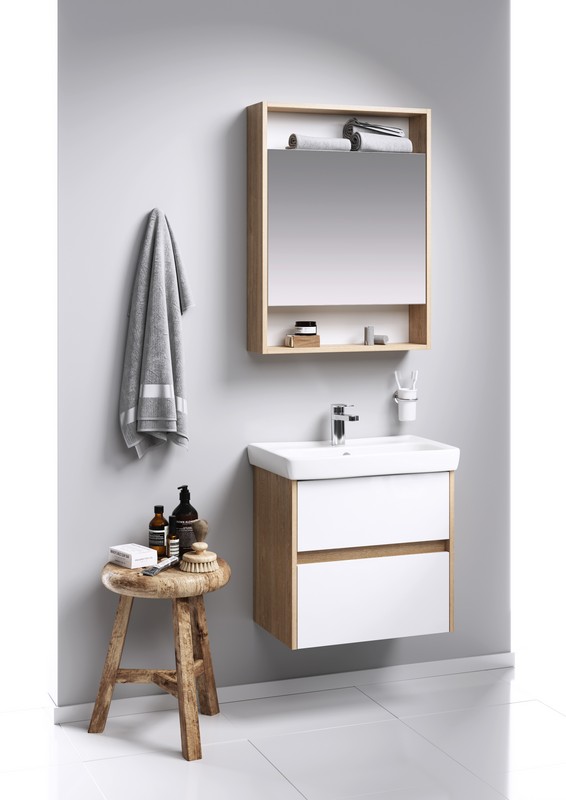 Сити Тумба под умывальник подвесная 60 см, цвет дуб балтийский SIT0106DB AQWELLA City 641785 - Вид №3