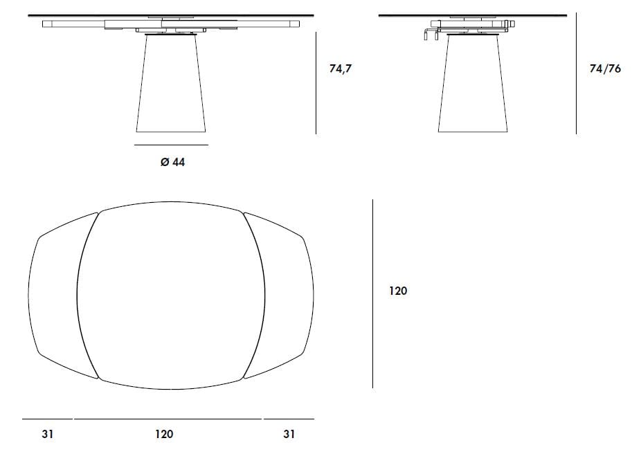 Керамический выдвижной стол Sovet Italia ARCH-00016641 - Вид №3