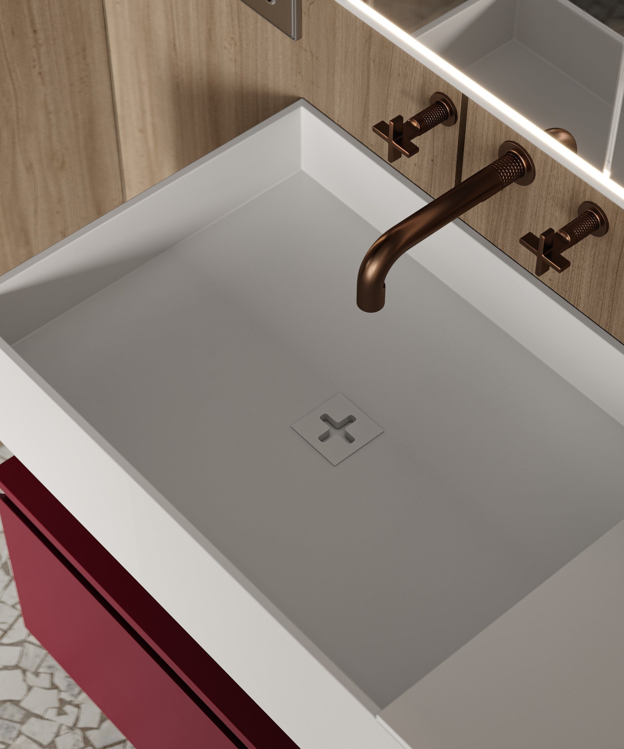 Двойная подвесная раковина из твердой поверхности MOMA Design CANASTA ARCH-00120362 - Вид №1