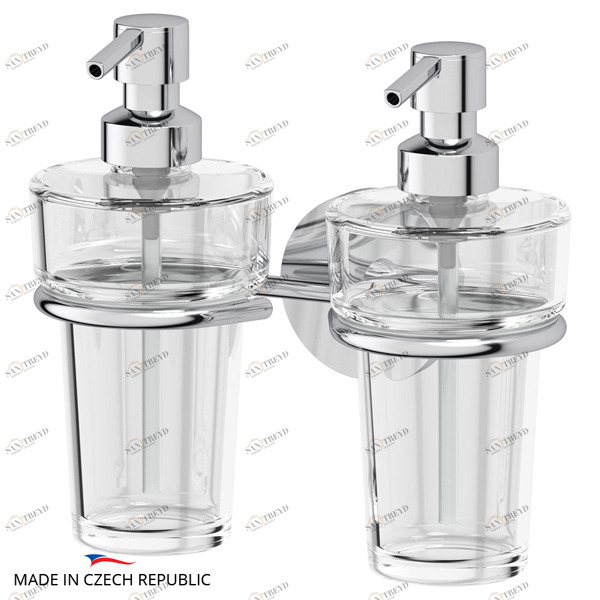 Держатель с двумя прозрачными дозаторами 250 мл Ellux ELEGANCE ELE 007-C05 sun-id-561287