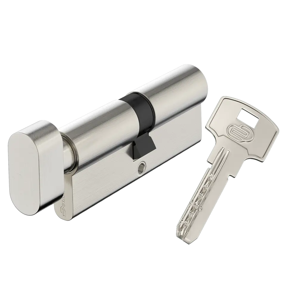 Цилиндр дверной Standers 40+40 мм ключ-вертушка хромированный 82625327 STLM-0032198 - Вид №1