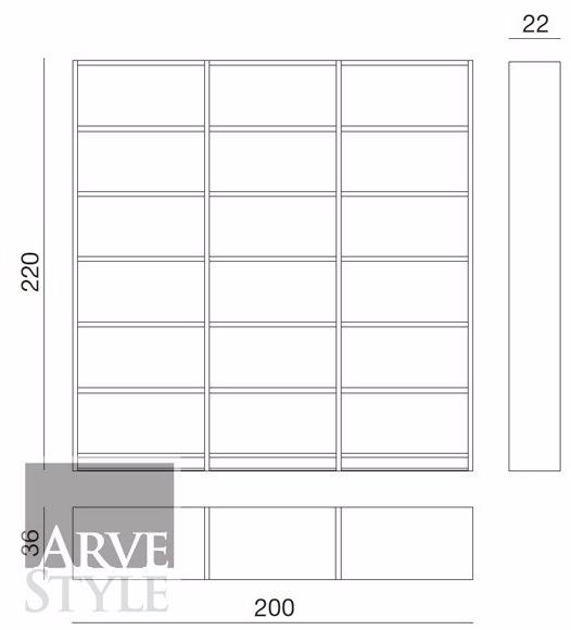 Arvestyle Самонесущий двухсторонний книжный шкаф Salieri Sl-0648 - Вид №2